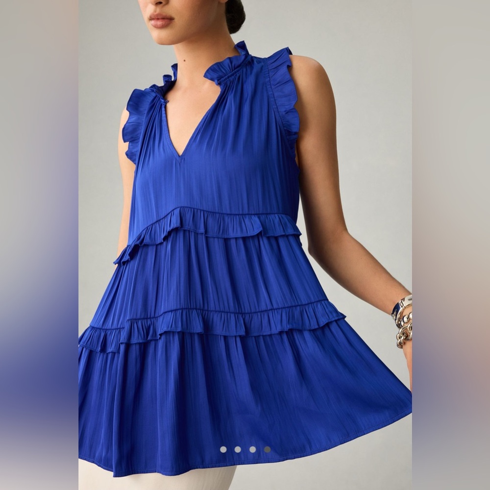 Gorgeous Blue Anthropologie Tiered Top/blouse